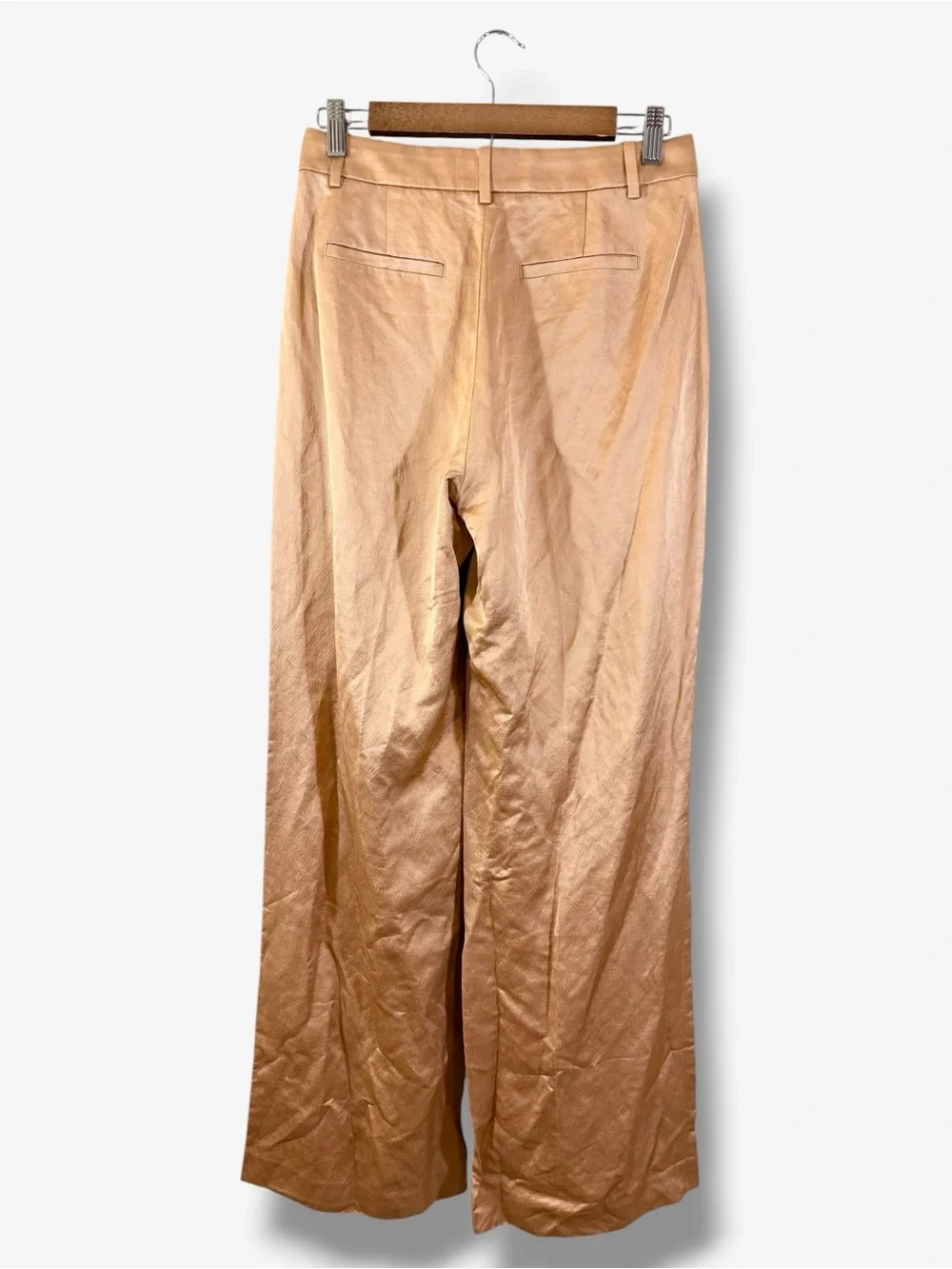 Banana Republic Brigitte Satin Wide Leg Pants Size 2 Champagne Gold Shimmer